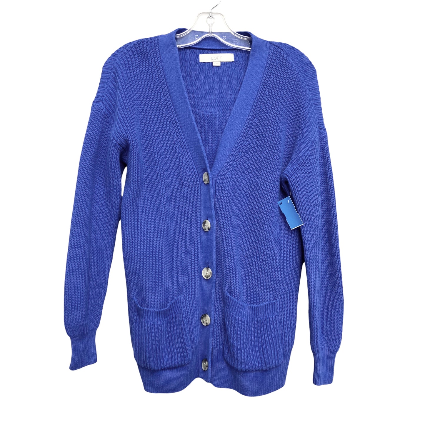 Sweater Cardigan By Loft In Blue, Size:S