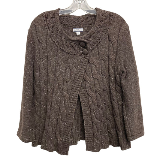 Cardigan By Croft And Barrow In Brown, Size:L
