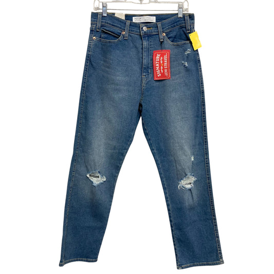 Jeans Straight By Levis In Blue Denim, Size:10