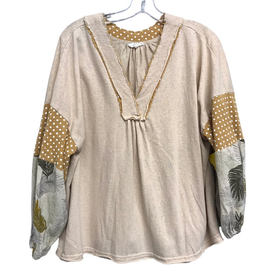 Top 3/4 Sleeve By Easel In Tan, Size:S