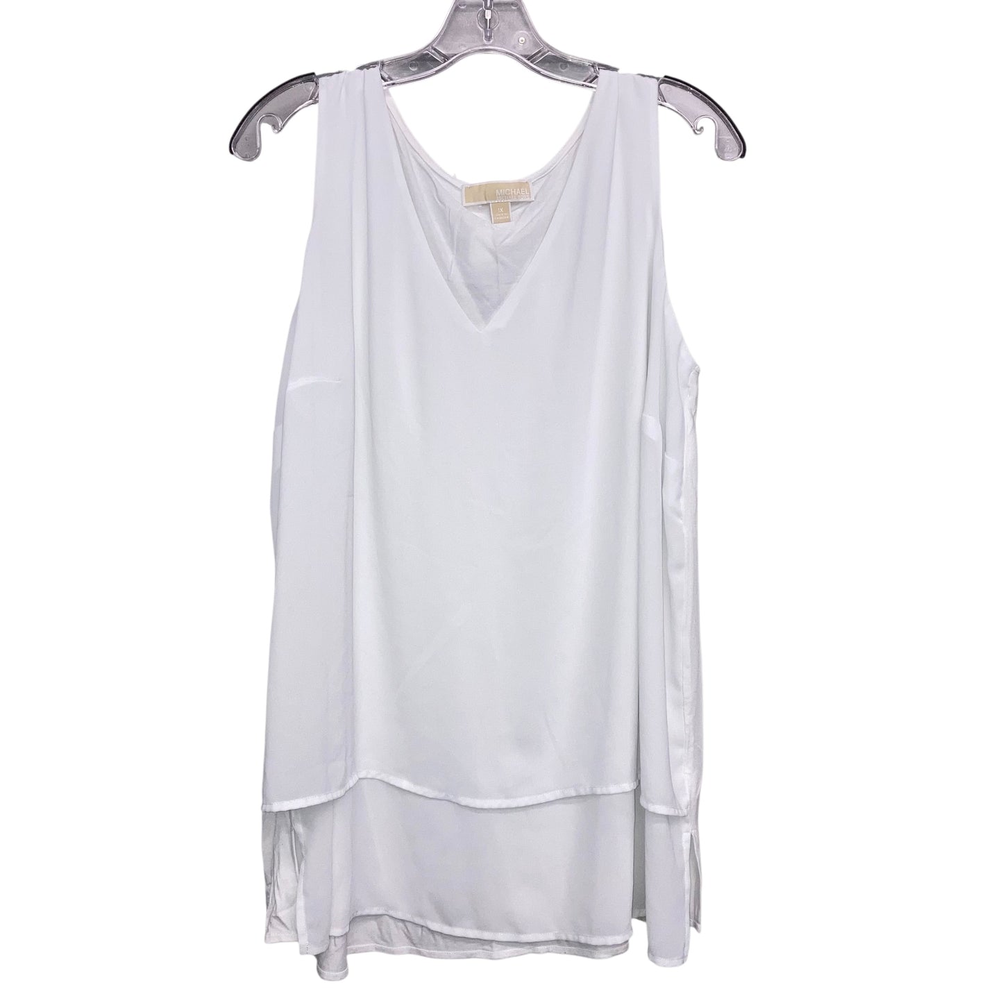 Top Sleeveless Designer By Michael Kors Collection In White, Size:1X