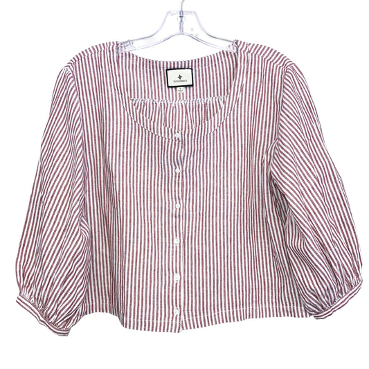 Top 3/4 Sleeve By Tuckernuck In Red & White, Size:S
