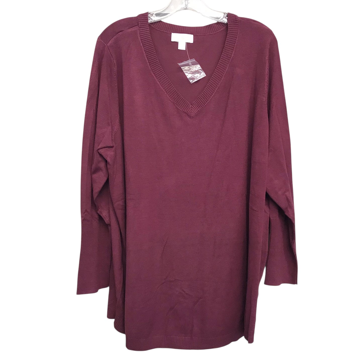 Sweater By Belle By Kim Gravel In Maroon, Size:2X