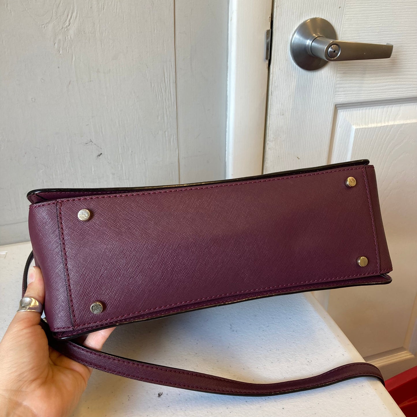 Crossbody Designer By Kate Spade In Maroon, Size:Medium