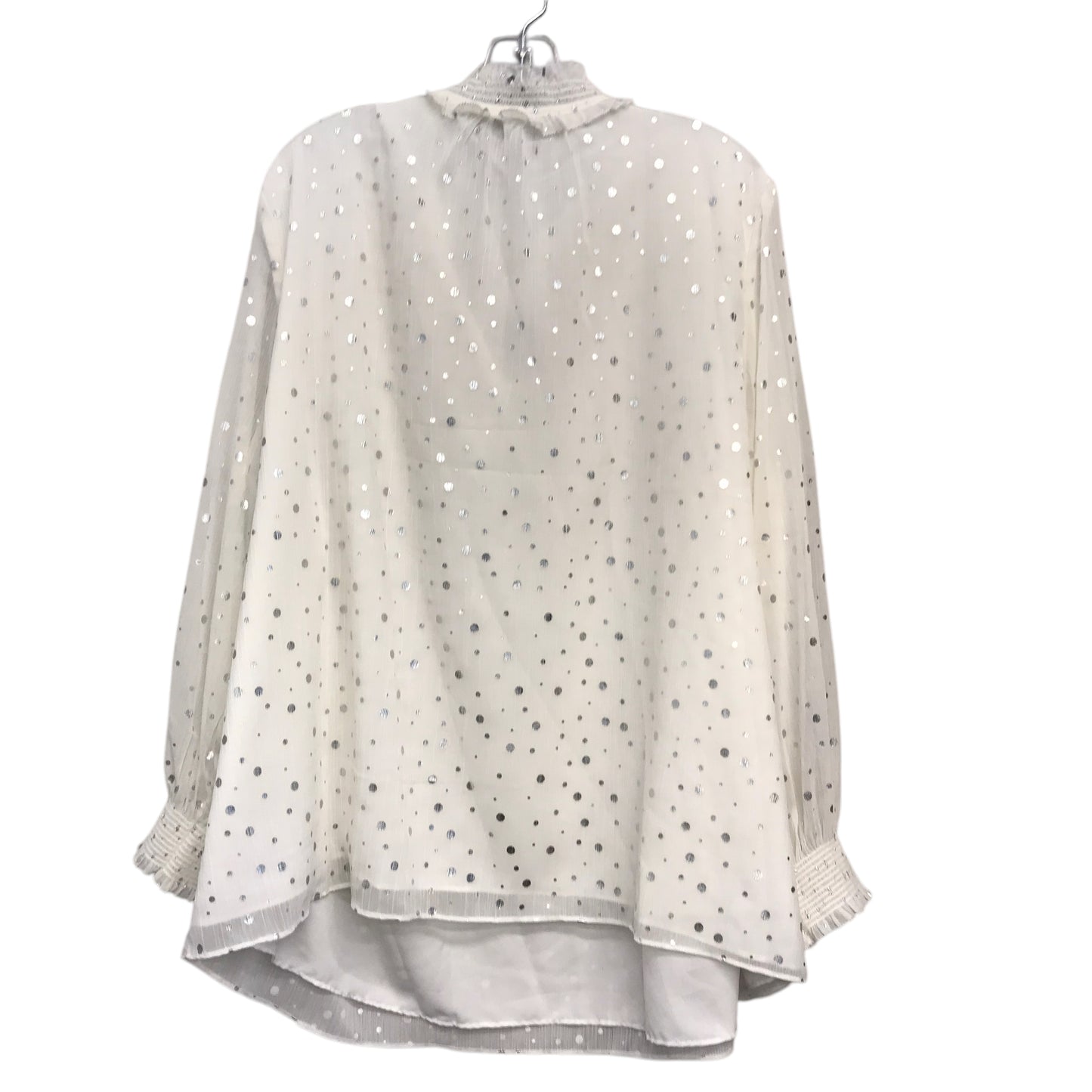 Top Ls By Talbots In Cream & Silver, Size:2X