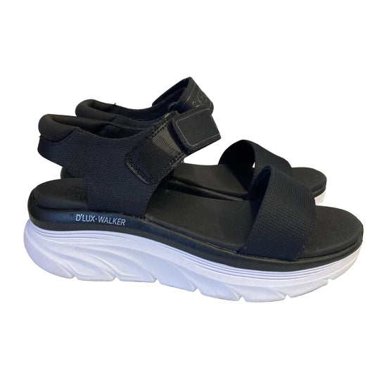 Sandals Flats By Skechers In Black & White, Size:7