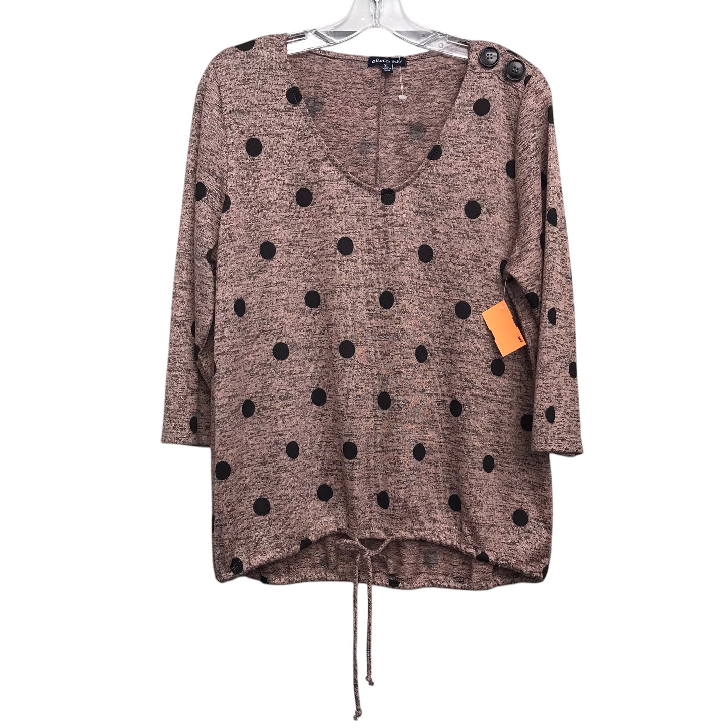 Top Ls By Olivia Blu In Polkadot Pattern, Size:Xl