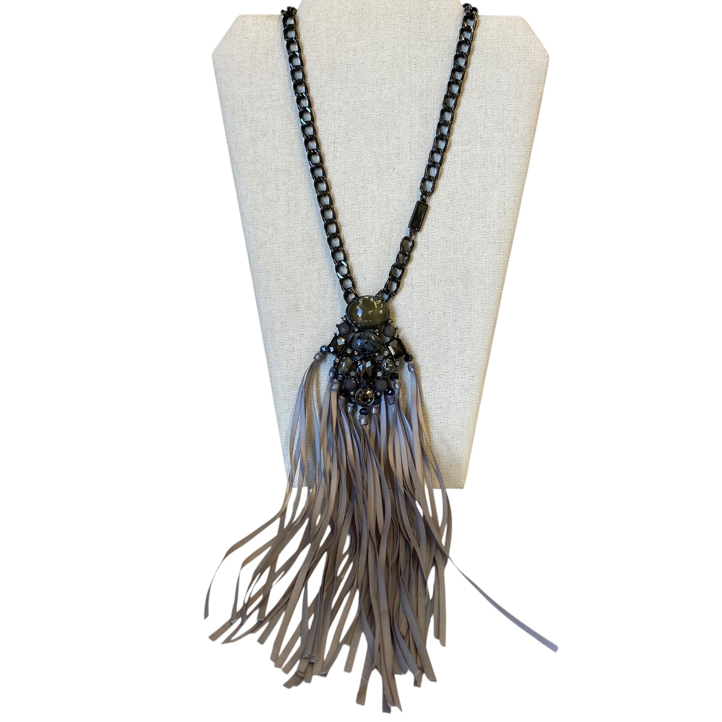 Necklace Statement By Chicos In Black & Grey