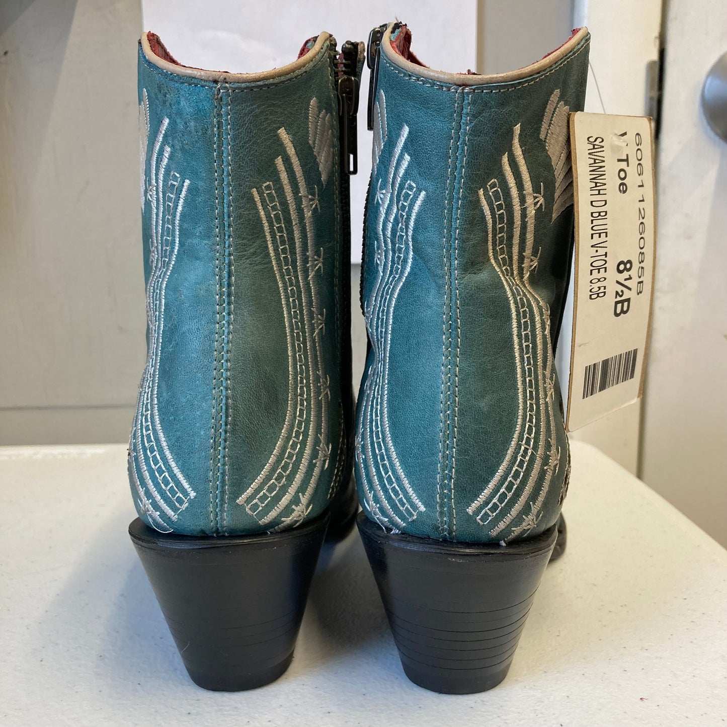 Boots Leather By Ferrini In Blue, Size:8.5