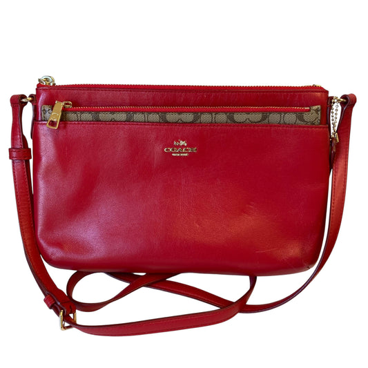 Crossbody Designer By Coach In Red, Size:Small