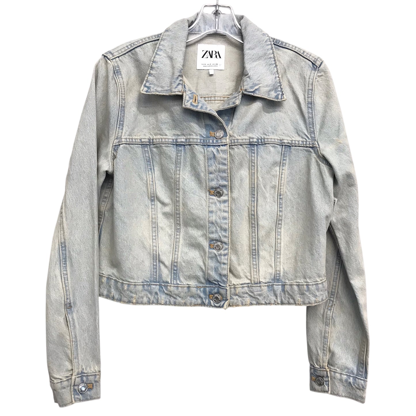 Jacket Denim By Zara In Blue Denim, Size:S