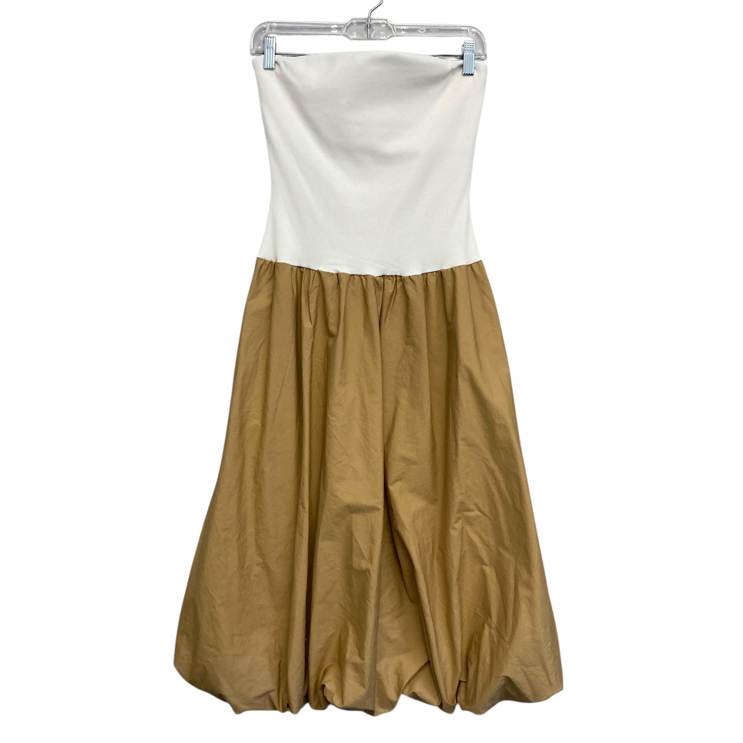 Dress Party Midi By Steve Madden In Tan & White, Size:S