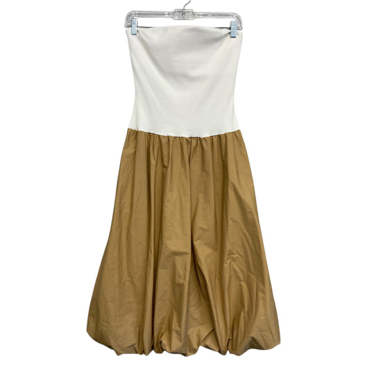 Dress Party Midi By Steve Madden In Tan & White, Size:S