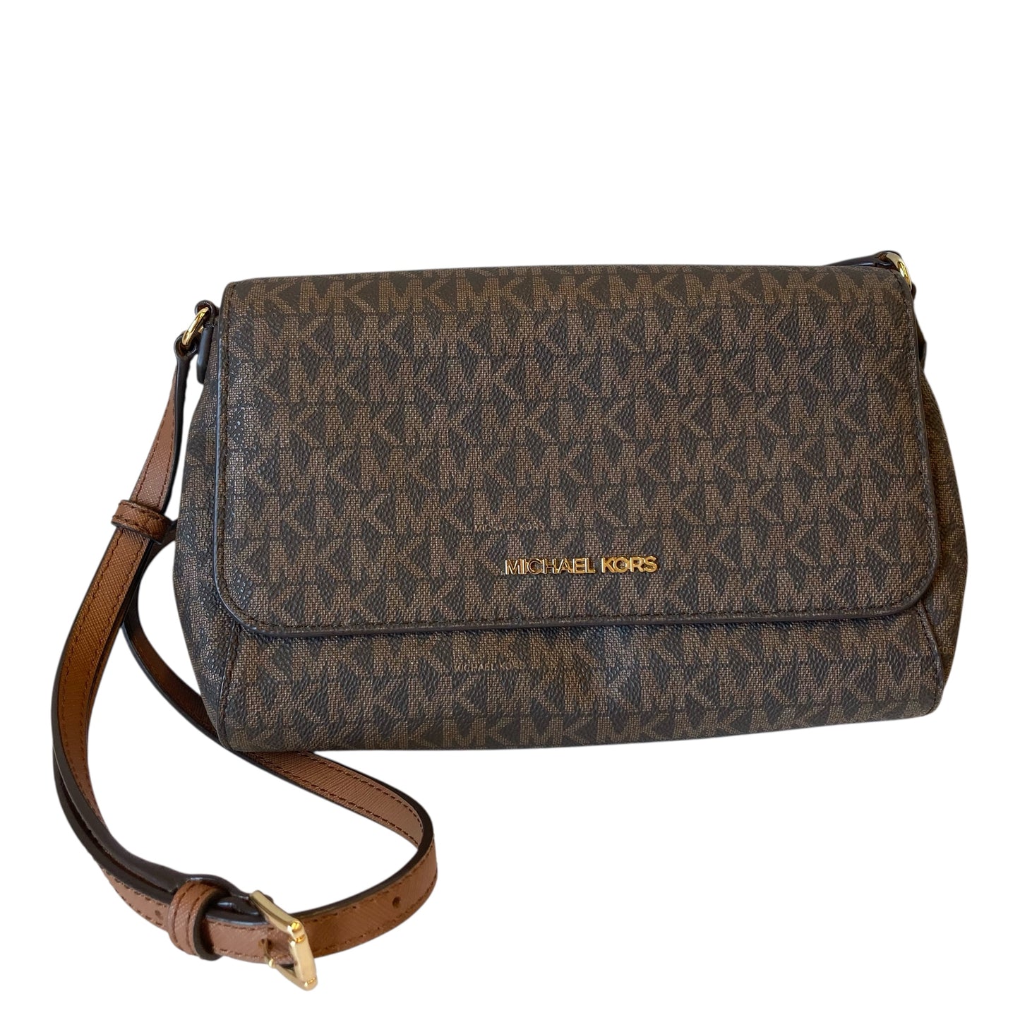 Crossbody Designer By Michael Kors In Brown, Size:Small