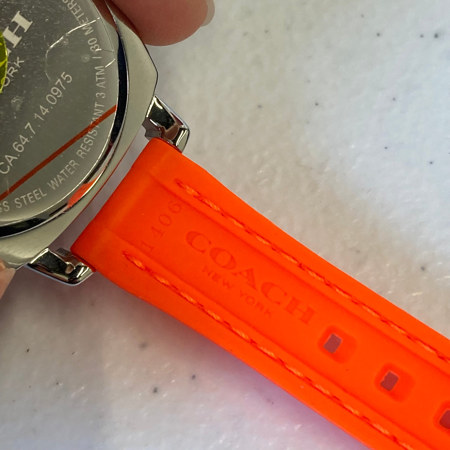 Watch Designer By Coach In Orange & Silver
