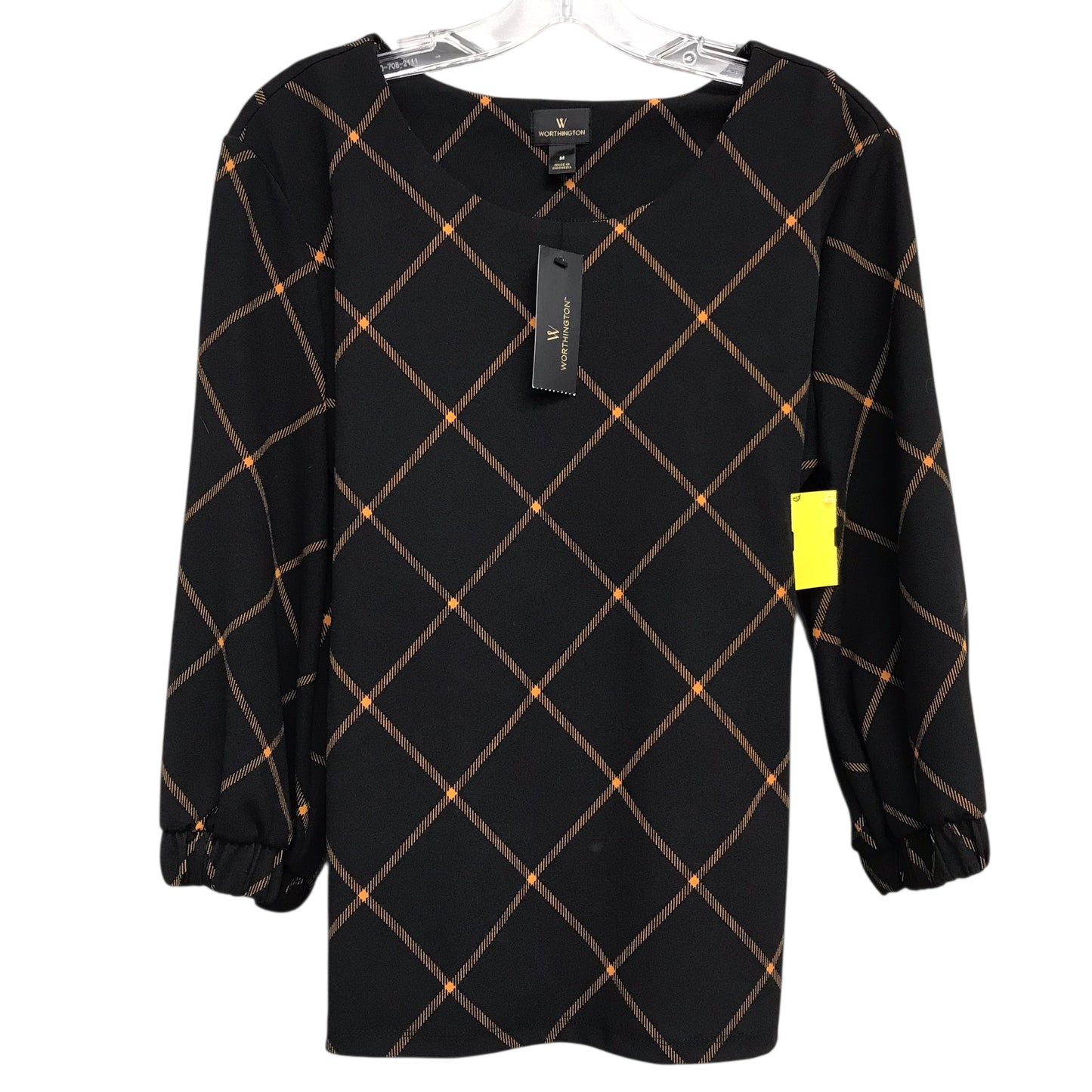 Top Ls By Worthington In Black & Orange, Size:M
