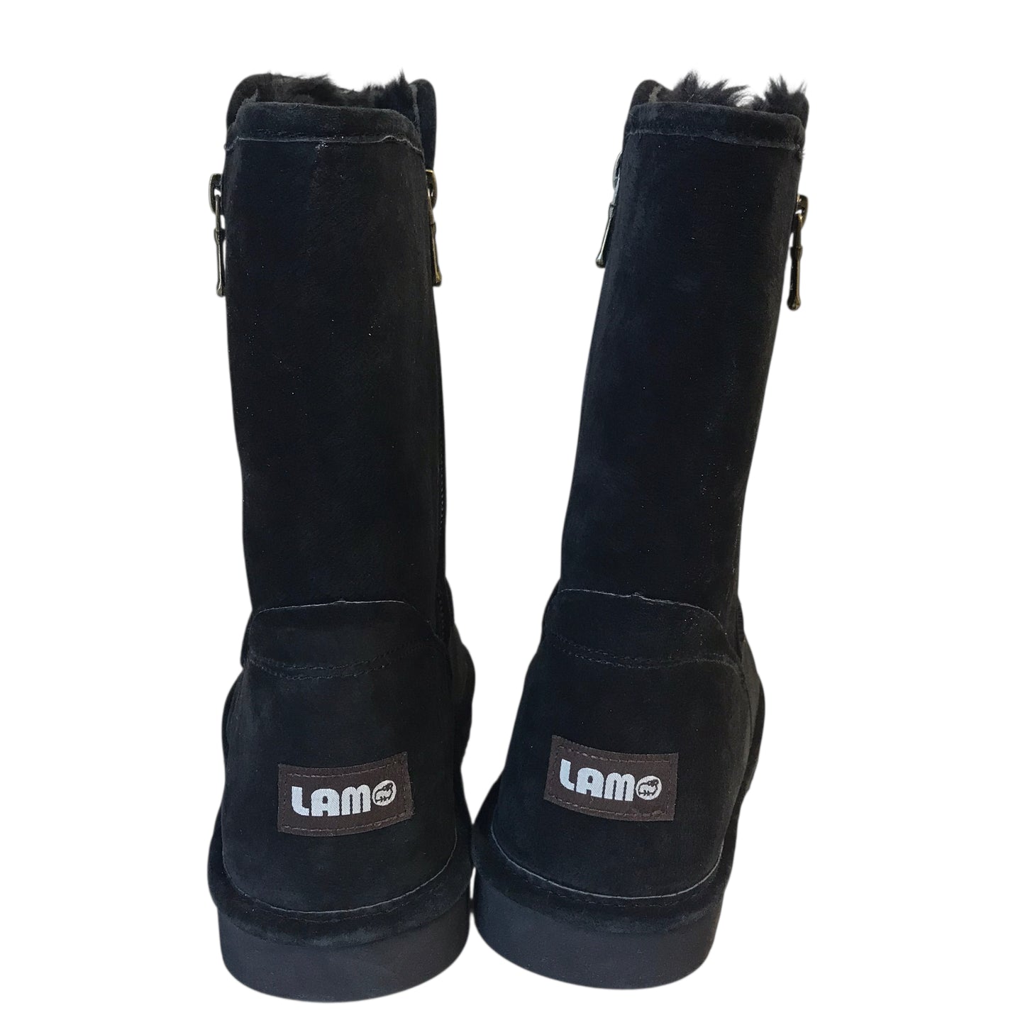 Boots Mid-Calf Flats By Lamo In Black, Size:10