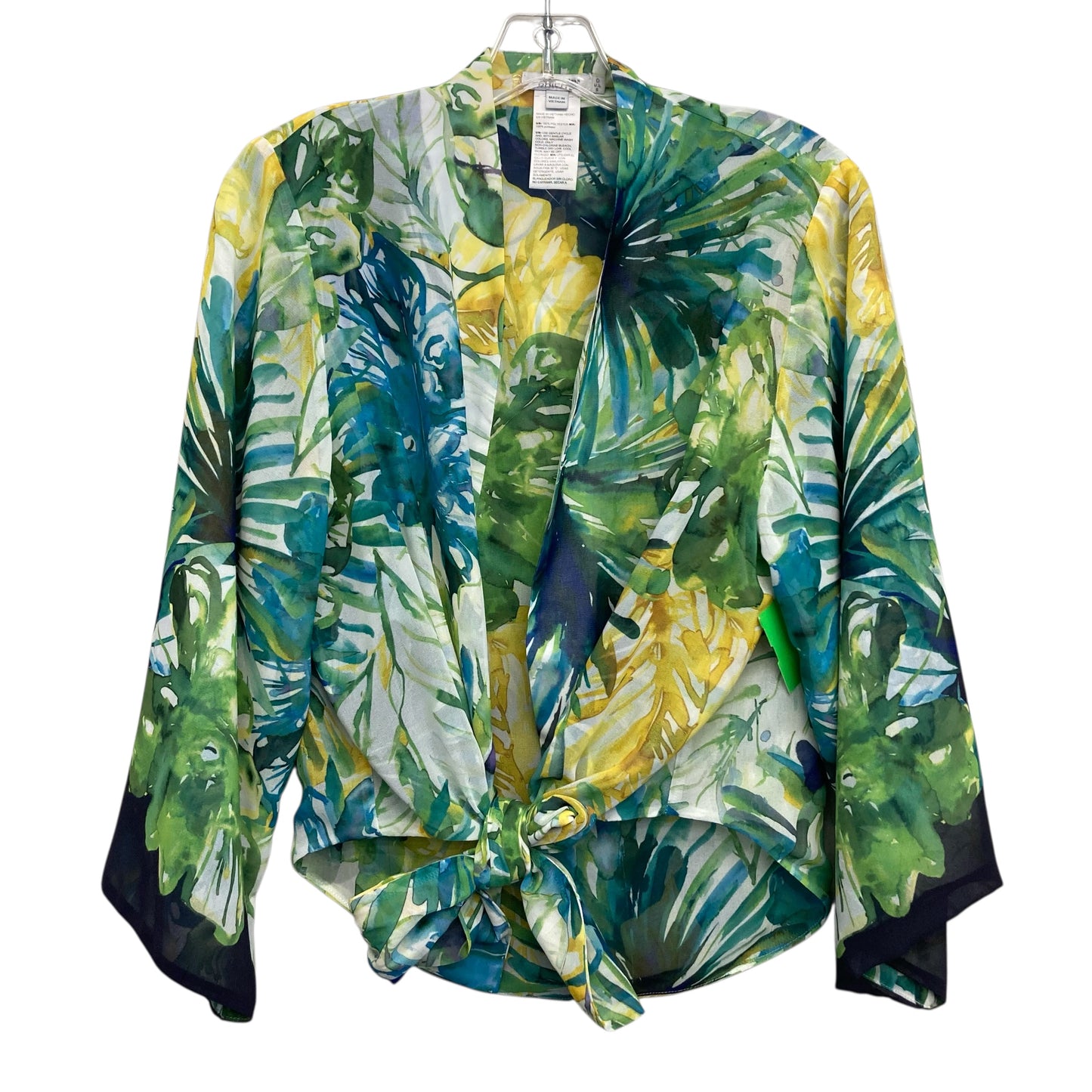Top LS By Chicos In Tropical Print, Size:S