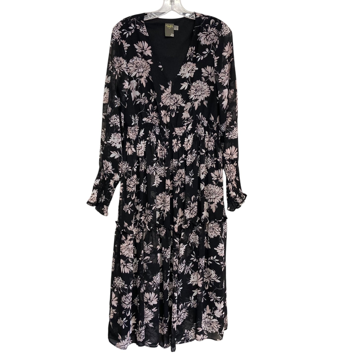 Dress Casual Midi By Taylor In Black & Pink, Size:M