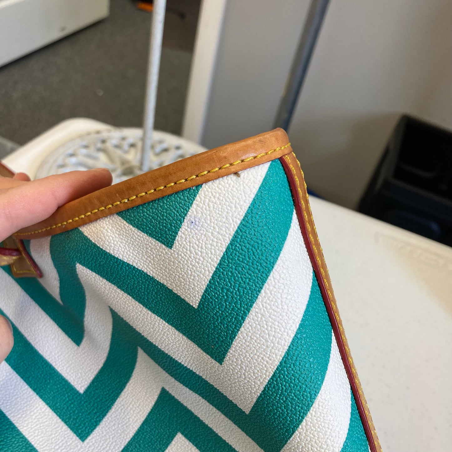 Handbag Designer By Dooney And Bourke In Teal, Size:Large