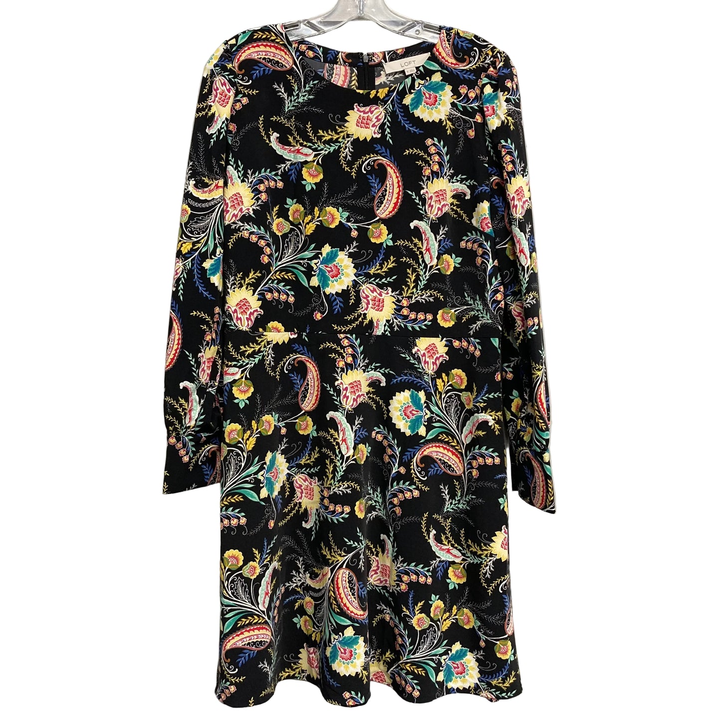 Dress Casual Midi By Loft In Black & Yellow, Size:M