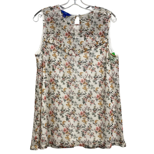 Top Sleeveless By Apt 9 In Floral Print, Size:L