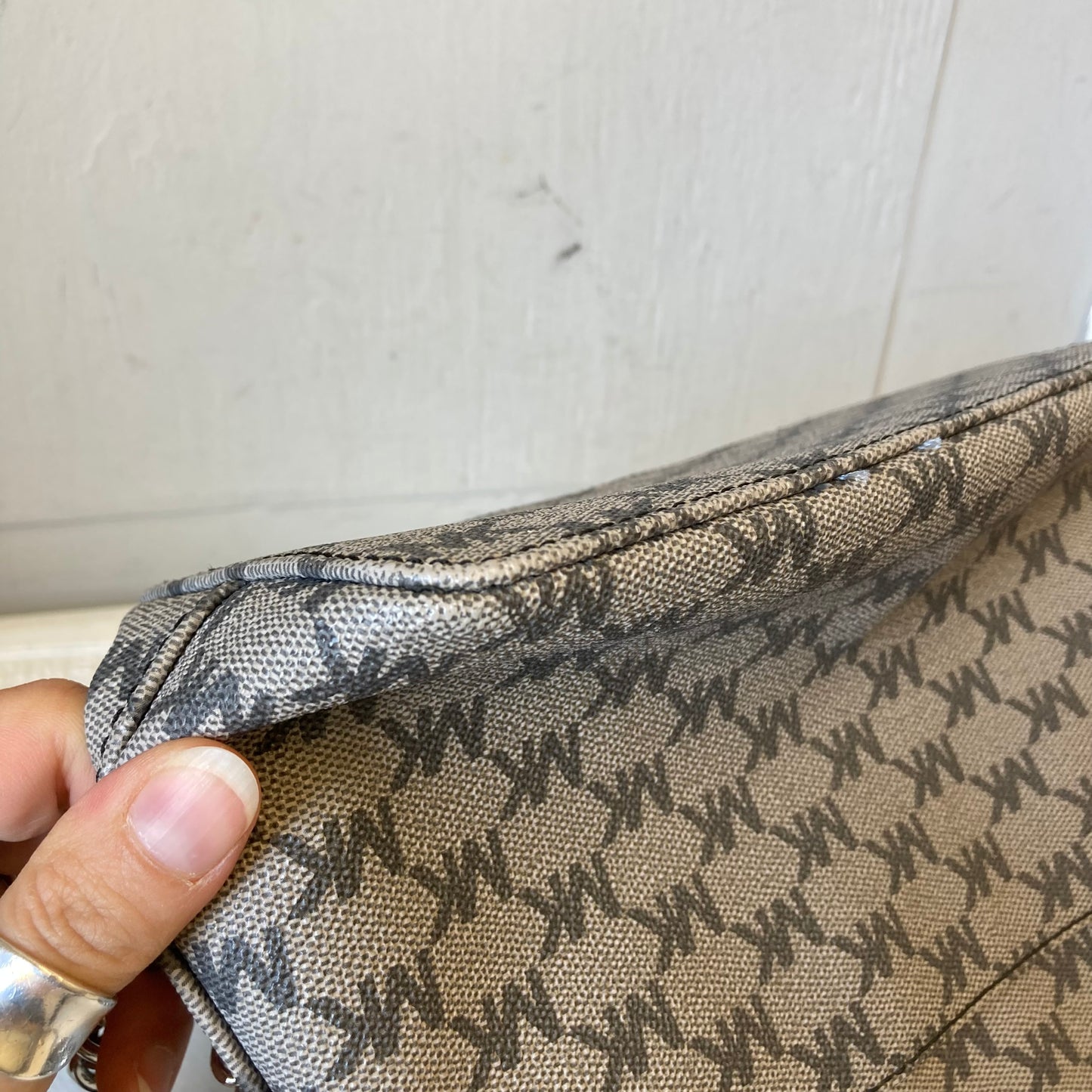 Crossbody Designer By Michael Kors In Grey, Size:Small