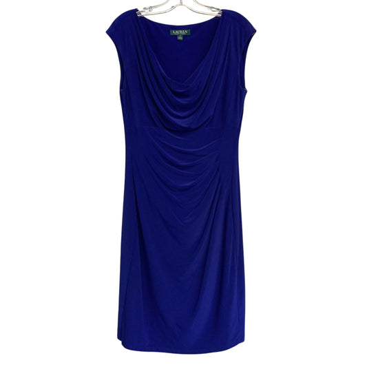 Dress Party Midi By Lauren By Ralph Lauren In Blue, Size:M