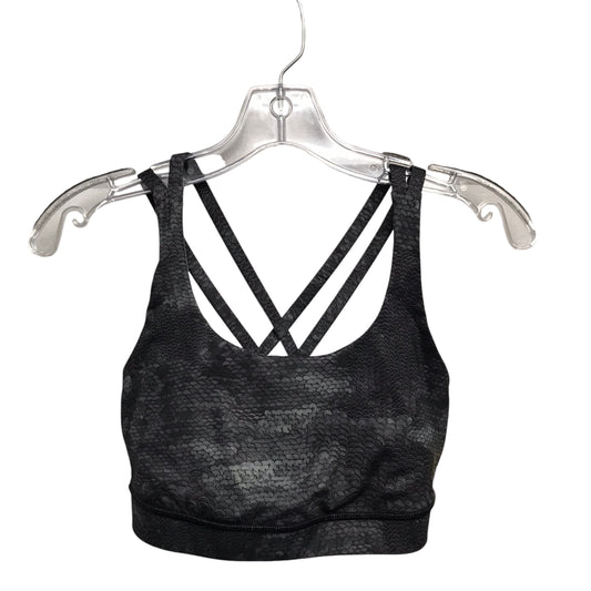 Athletic Bra By Lululemon In Black & Grey, Size:S