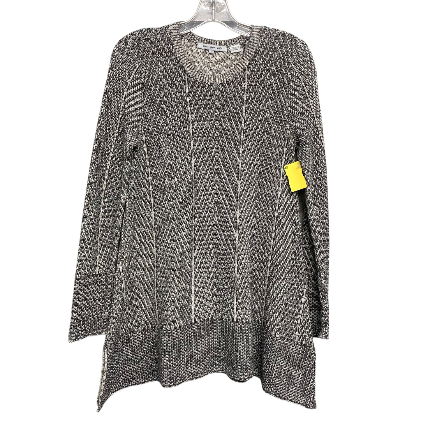 Sweater By Eight Eight Eight In Grey & White, Size:M