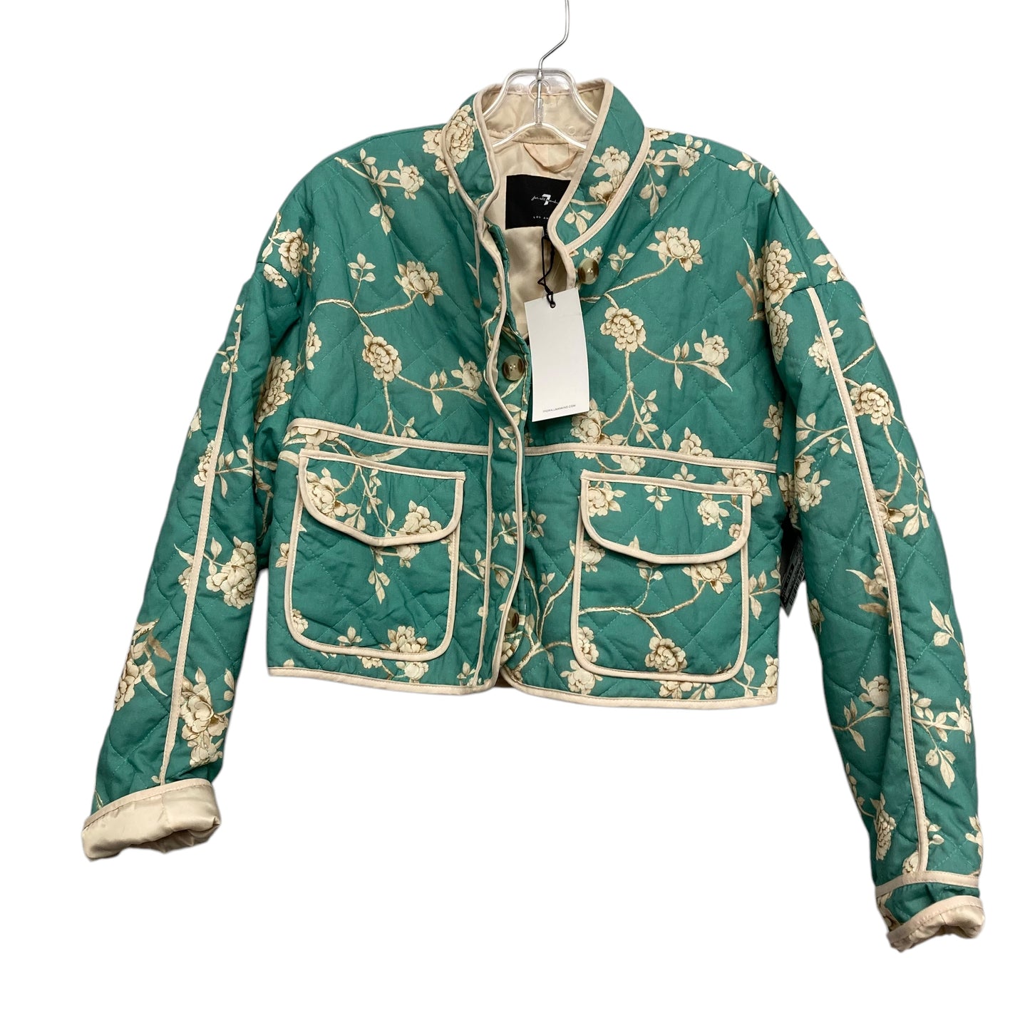 Jacket Puffer & Quilted By 7 For All Mankind In Green, Size:Xs