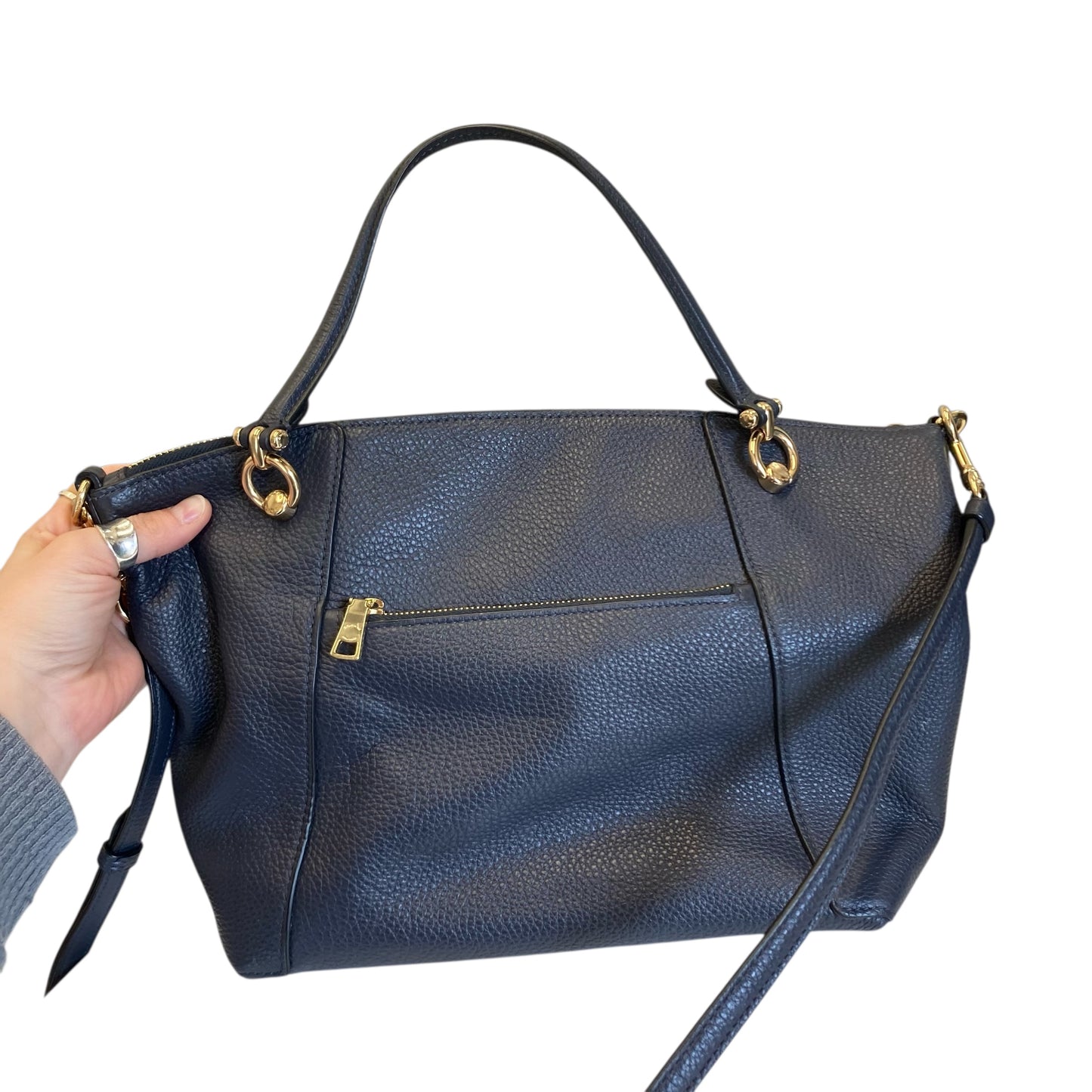 Handbag Designer By Coach In Navy, Size:Medium