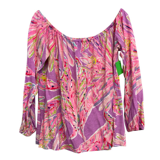 Top Ls Designer By Lilly Pulitzer In Pink & Purple, Size:M