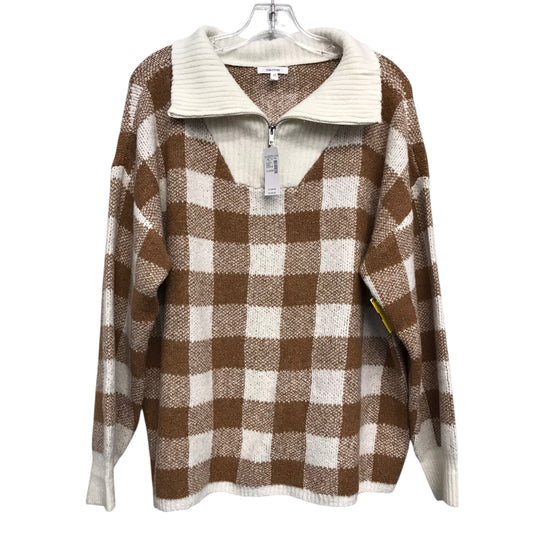 Sweater By Maurices In Tan & White, Size:Xl