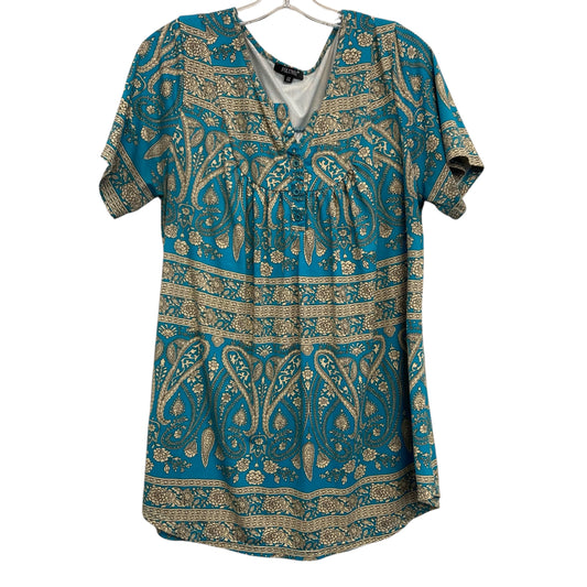 Top Ss By Folunsi In Teal, Size:1X