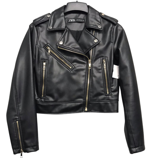 Jacket Moto By Zara In Black, Size:M