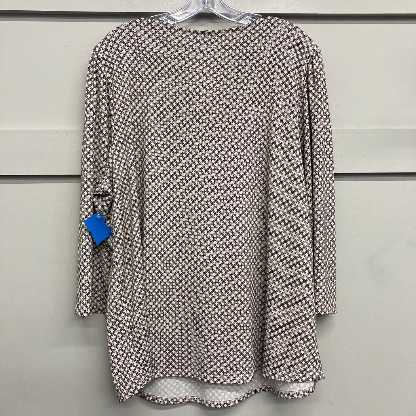 Top Ls By Adrianna Papell In Black & Cream, Size:2X