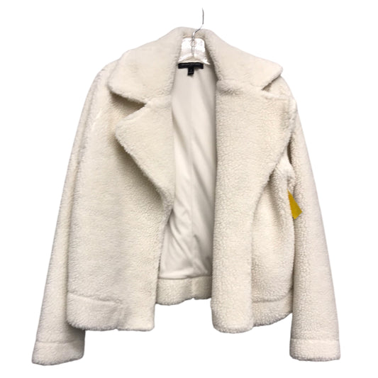 Jacket Faux Fur & Sherpa By Banana Republic In White, Size:S