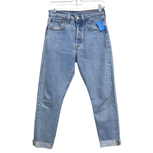 Jeans Straight By Levis In Blue Denim, Size:2