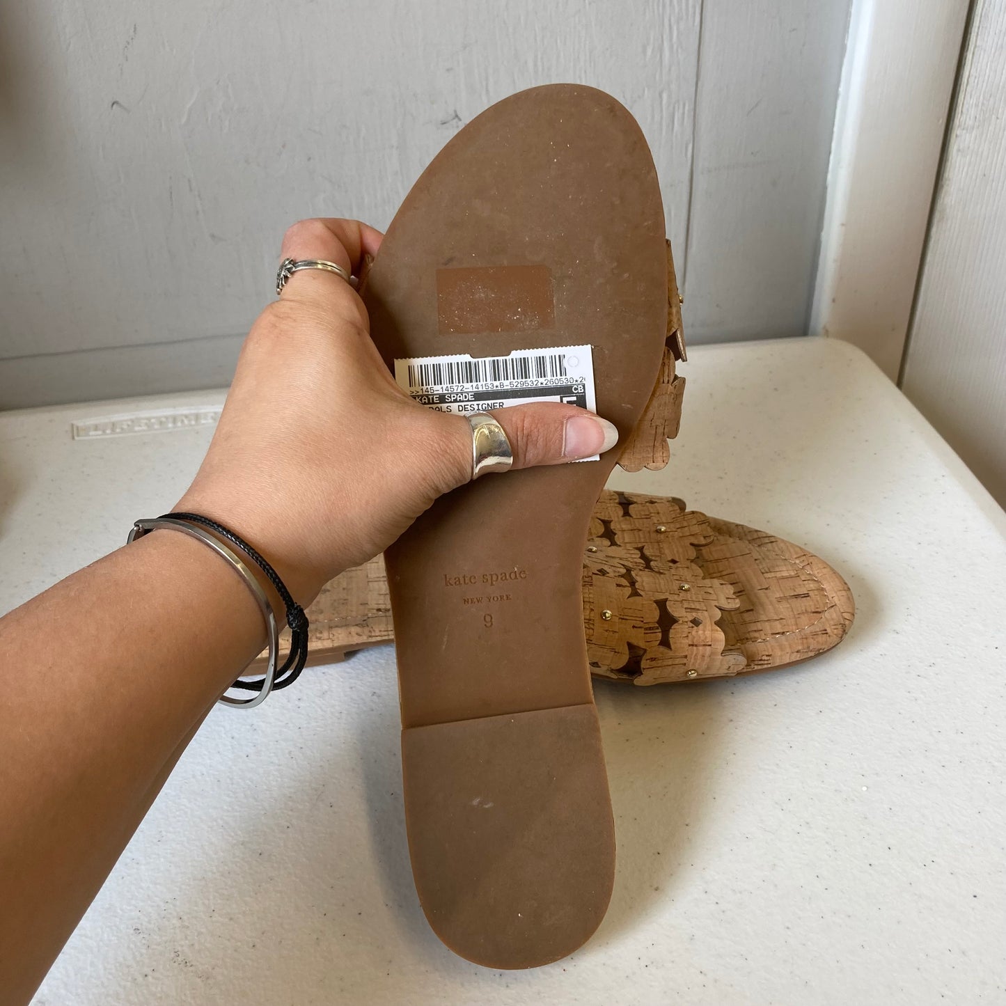 Sandals Designer By Kate Spade In Brown, Size:9