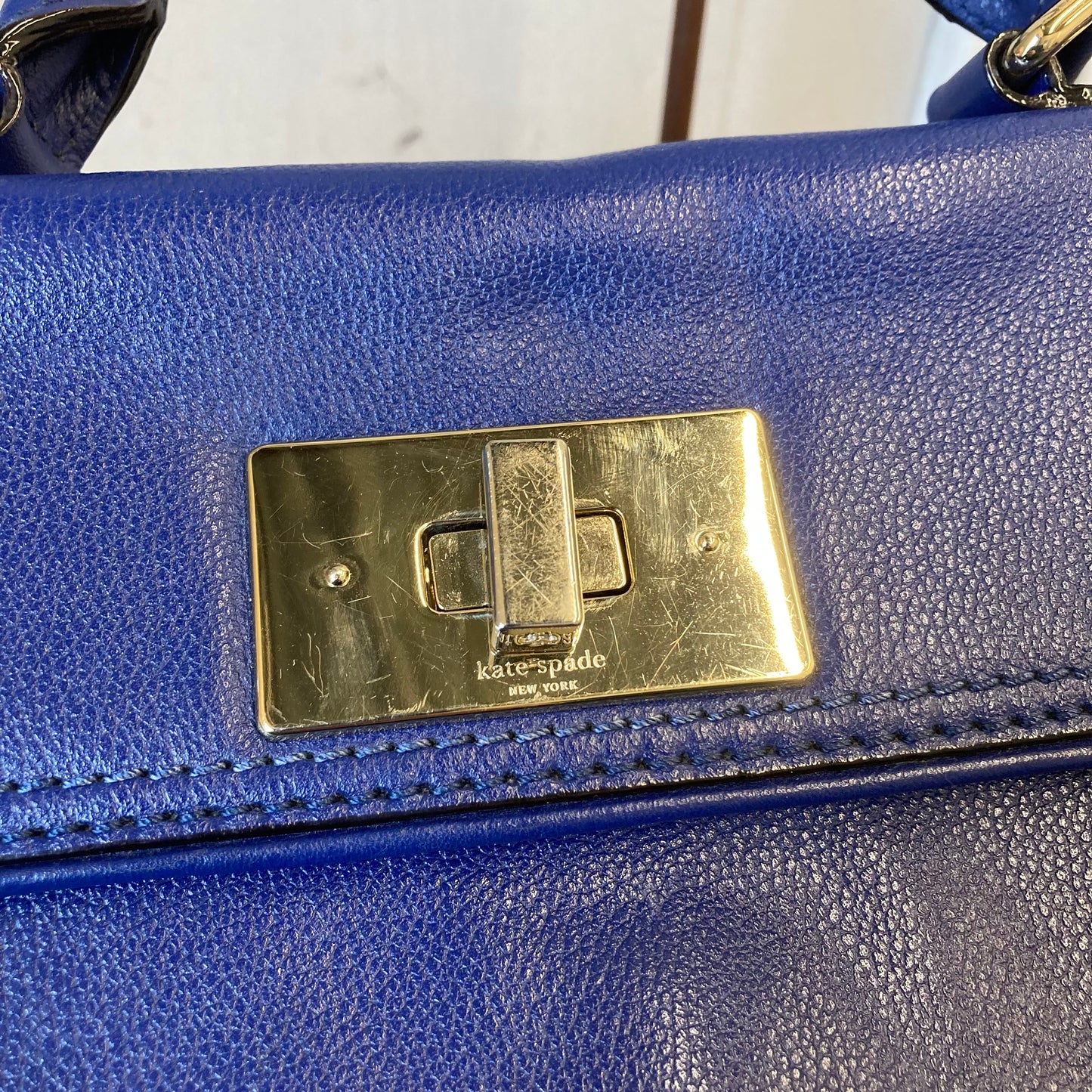 Handbag Designer By Kate Spade In Blue, Size:Medium