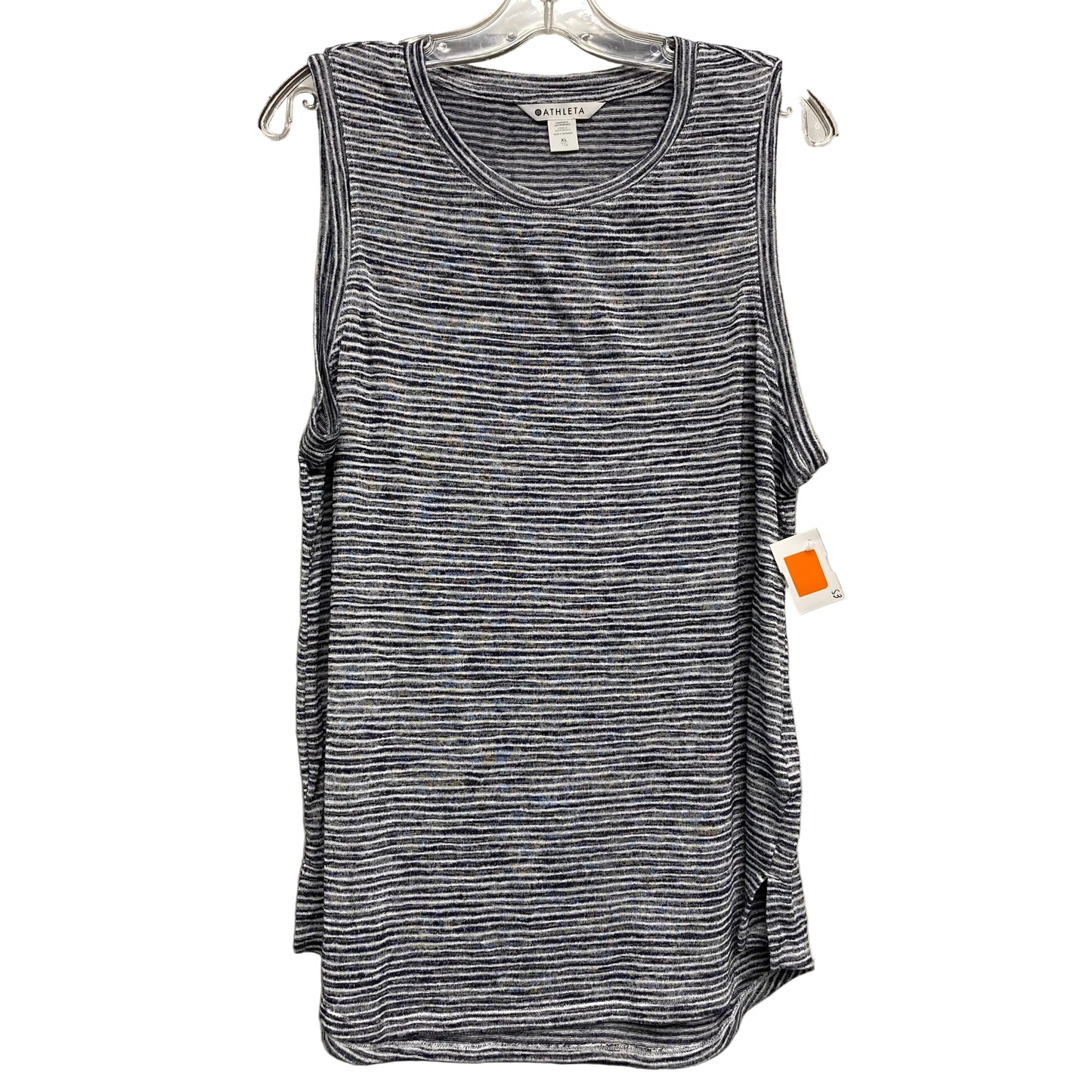 Top Sleeveless By Athleta In Striped Pattern, Size:Xl