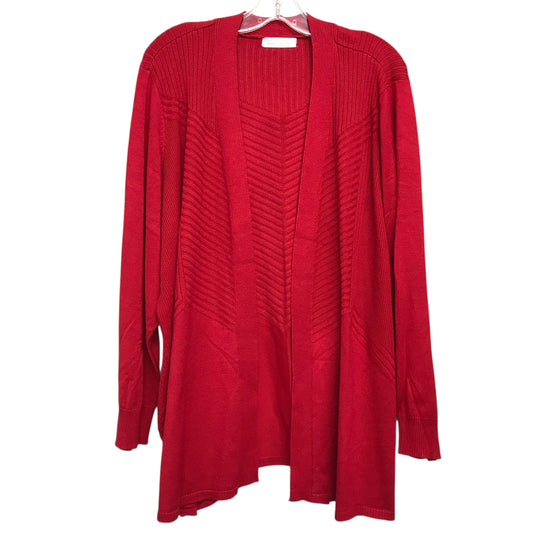 Sweater Cardigan By 89Th And Madison In Red, Size:2X