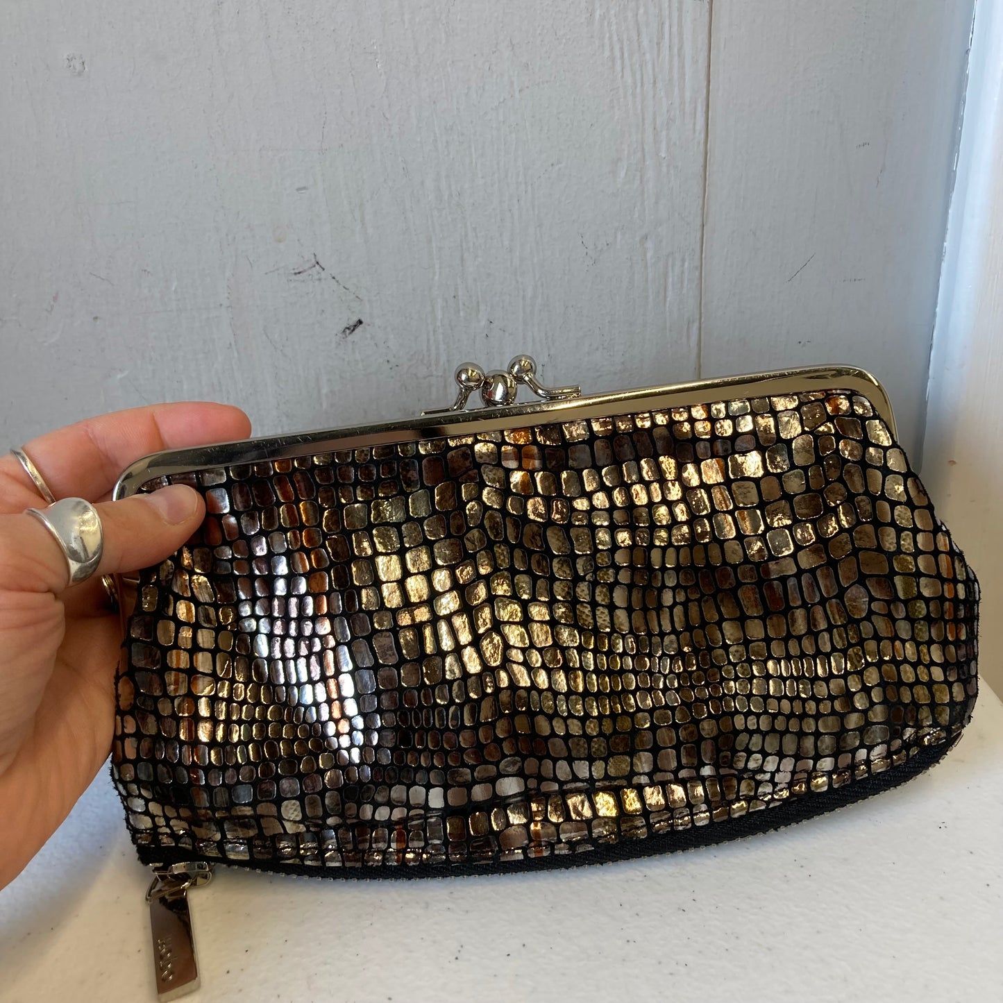 Wallet By Hobo Intl In Silver, Size:Medium