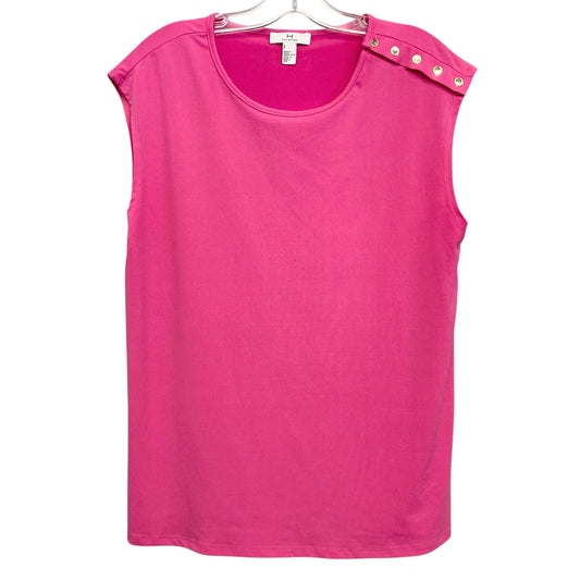 Top Sleeveless By Halston In Pink, Size:M