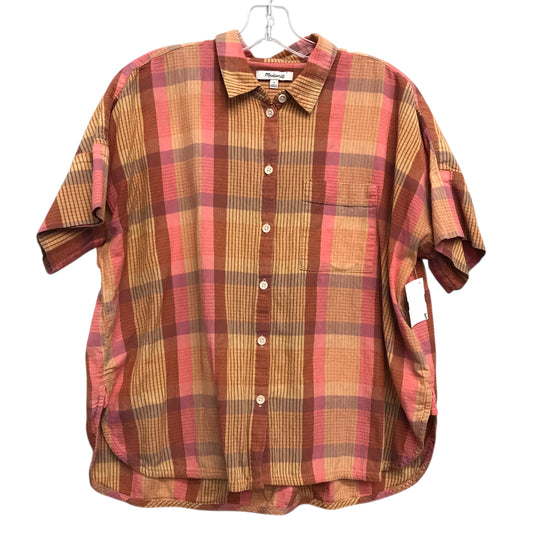 Top SS By Madewell In Plaid Pattern, Size:S