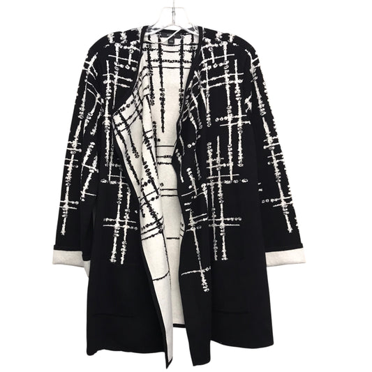 Sweater Cardigan By Alfani In Black & White, Size:L