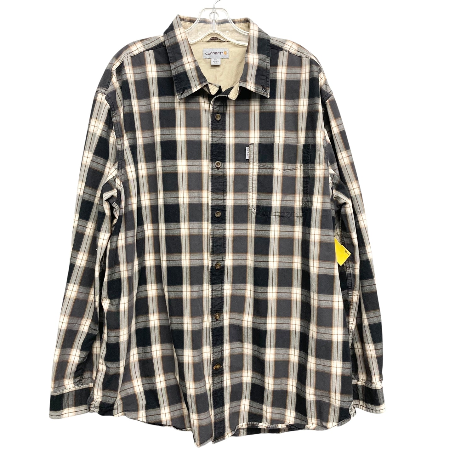 Top Ls By Carhartt In Plaid Pattern, Size:2X