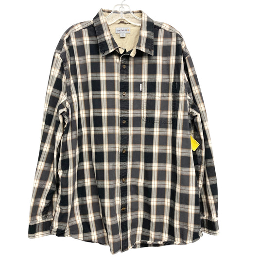Top Ls By Carhartt In Plaid Pattern, Size:2X