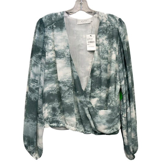 Top Ls By Astr The Label In Green & White, Size:L
